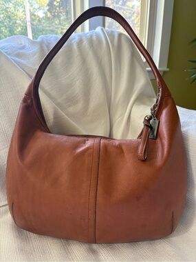 Vintage Coach 9227 British Tan Glove Tanned Leather Large Hobo Shoulder Bag Y2K